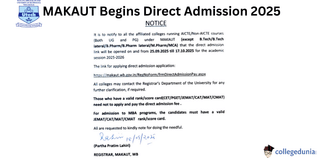 MAKAUT Begins Direct Admission 2025; Limited Seats Available, Apply Before Oct 17